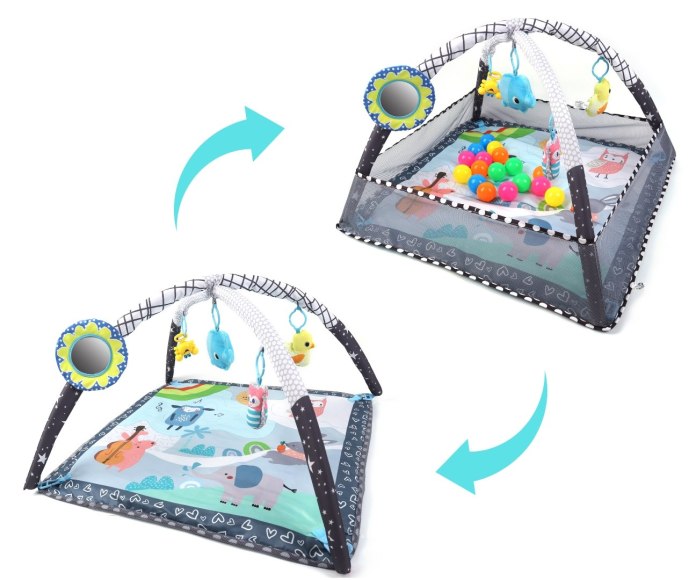 Mata edukacyjna dla noworodka niemowlaka + Kojec z Piłeczkami TinyMini 0m+
